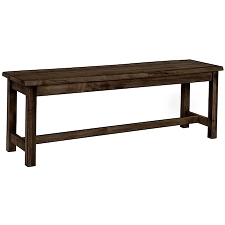 Casual Solid Wood 52" Dining Bench with Crafted Live Edge